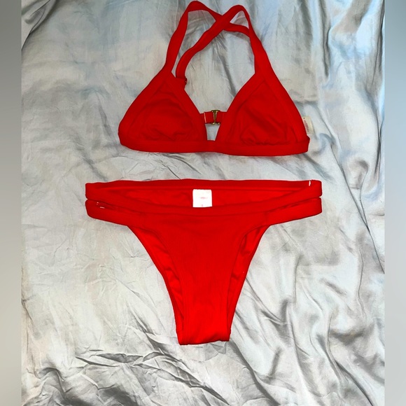 Xhilaration Swim Target Red Cheeky Racerback Bikini Poshmark